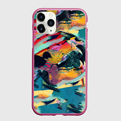 Чехол iPhone 11 Pro матовый Абстрактный рисунок, цвет: 3D-малиновый