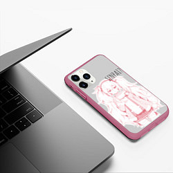 Чехол iPhone 11 Pro матовый Kawaii loli anime, цвет: 3D-малиновый — фото 2