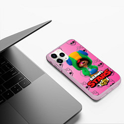 Чехол iPhone 11 Pro матовый Brawl stars, цвет: 3D-розовый — фото 2