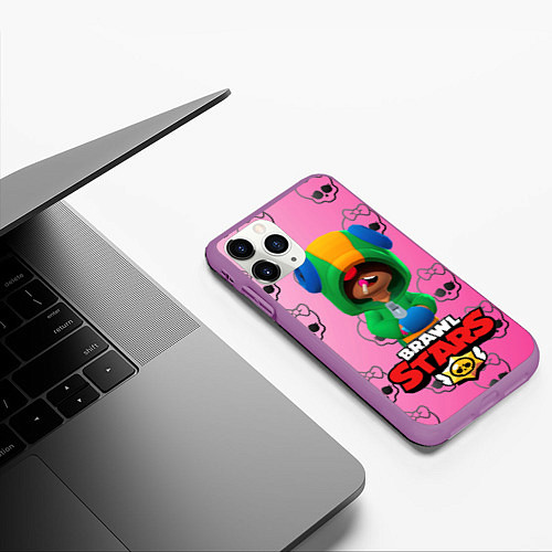 Чехол iPhone 11 Pro матовый Brawl stars / 3D-Фиолетовый – фото 3