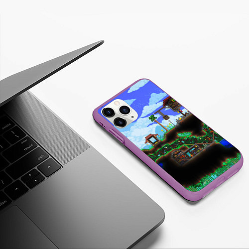 Чехол iPhone 11 Pro матовый TERRARIA EXCLUSIVE / 3D-Фиолетовый – фото 3