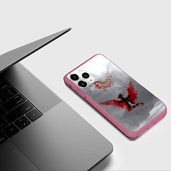 Чехол iPhone 11 Pro матовый Dragon Age, цвет: 3D-малиновый — фото 2