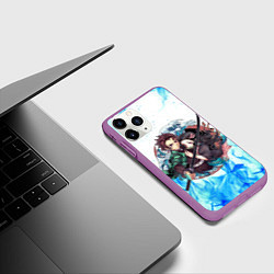 Чехол iPhone 11 Pro матовый KIMETSU NO YAIBA, цвет: 3D-фиолетовый — фото 2