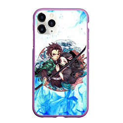 Чехол iPhone 11 Pro матовый KIMETSU NO YAIBA, цвет: 3D-фиолетовый