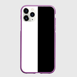 Чехол iPhone 11 Pro матовый ПРОСТО ЧЁРНО-БЕЛЫЙ, цвет: 3D-фиолетовый