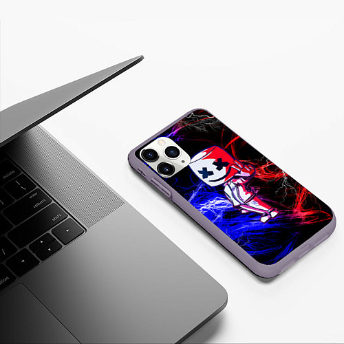 Чехол iPhone 11 Pro матовый FORTNITE MARSHMELLO / 3D-Серый – фото 3