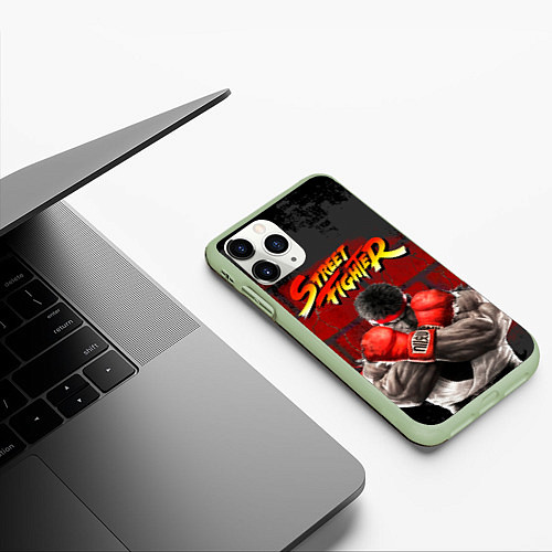 Чехол iPhone 11 Pro матовый Street Fighter / 3D-Салатовый – фото 3