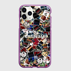 Чехол iPhone 11 Pro матовый Дискография EMINEM, цвет: 3D-фиолетовый