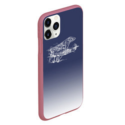 Чехол iPhone 11 Pro матовый Биплан, цвет: 3D-малиновый — фото 2