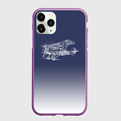 Чехол iPhone 11 Pro матовый Биплан, цвет: 3D-фиолетовый