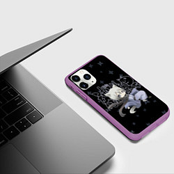 Чехол iPhone 11 Pro матовый ОЧЕНЬ ПРИЯТНО БОГ!, цвет: 3D-фиолетовый — фото 2