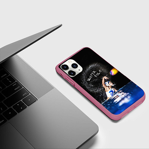 Чехол iPhone 11 Pro матовый Water polo / 3D-Малиновый – фото 3