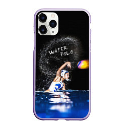 Чехол iPhone 11 Pro матовый Water polo, цвет: 3D-светло-сиреневый