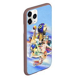 Чехол iPhone 11 Pro матовый Water polo players, цвет: 3D-коричневый — фото 2
