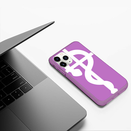 Чехол iPhone 11 Pro матовый Стальной алхимик / 3D-Фиолетовый – фото 3
