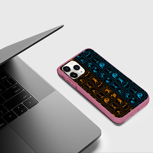 Чехол iPhone 11 Pro матовый PORTAL / 3D-Малиновый – фото 3