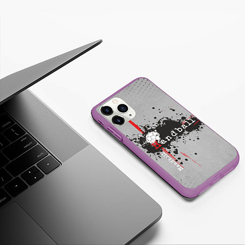 Чехол iPhone 11 Pro матовый Handball / 3D-Фиолетовый – фото 3