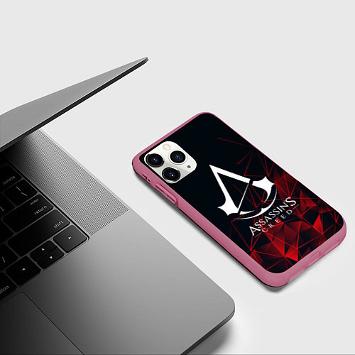 Чехол iPhone 11 Pro матовый ASSASSINS CREED / 3D-Малиновый – фото 3