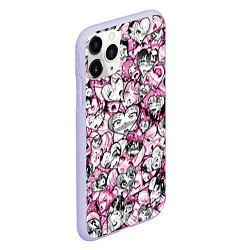 Чехол iPhone 11 Pro матовый Ahegao валентинки, цвет: 3D-светло-сиреневый — фото 2