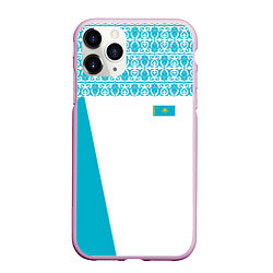 Чехол iPhone 11 Pro матовый Казахстан Форма, цвет: 3D-розовый