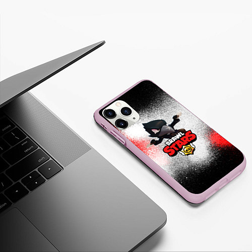 Чехол iPhone 11 Pro матовый BRAWL STARS CROW / 3D-Розовый – фото 3