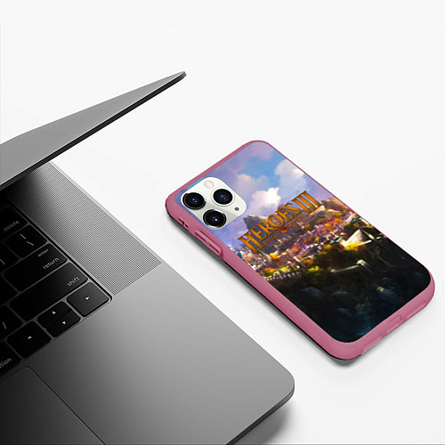 Чехол iPhone 11 Pro матовый HEROES 3 / 3D-Малиновый – фото 3