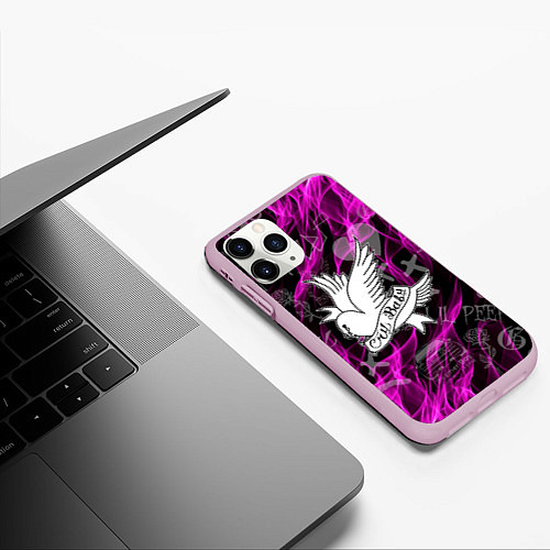 Чехол iPhone 11 Pro матовый LIL PEEP / 3D-Розовый – фото 3