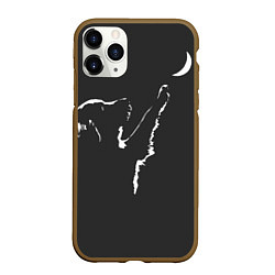 Чехол iPhone 11 Pro матовый Лунопёс, цвет: 3D-коричневый