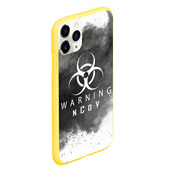 Чехол iPhone 11 Pro матовый Warning NCoV, цвет: 3D-желтый — фото 2