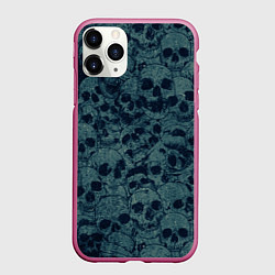 Чехол iPhone 11 Pro матовый Skull, цвет: 3D-малиновый