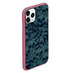 Чехол iPhone 11 Pro матовый Skull, цвет: 3D-малиновый — фото 2