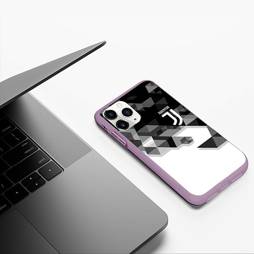 Чехол iPhone 11 Pro матовый JUVENTUS / 3D-Сиреневый – фото 3