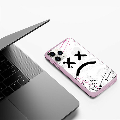 Чехол iPhone 11 Pro матовый LIL PEEP / 3D-Розовый – фото 3