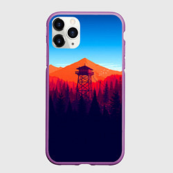 Чехол iPhone 11 Pro матовый Firewatch, цвет: 3D-фиолетовый
