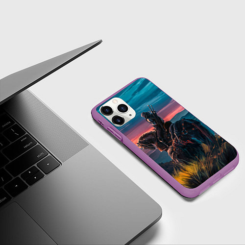 Чехол iPhone 11 Pro матовый The Witcher / 3D-Фиолетовый – фото 3