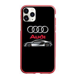 Чехол iPhone 11 Pro матовый AUDI, цвет: 3D-красный