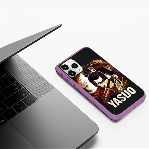 Чехол iPhone 11 Pro матовый Yasuo / 3D-Фиолетовый – фото 3