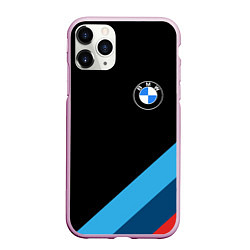 Чехол iPhone 11 Pro матовый BMW, цвет: 3D-розовый