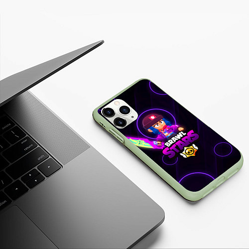 Чехол iPhone 11 Pro матовый Brawl Stars Heroine Bibi / 3D-Салатовый – фото 3