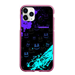 Чехол iPhone 11 Pro матовый Marshmello, цвет: 3D-малиновый