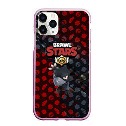 Чехол iPhone 11 Pro матовый BRAWL STARS:CROW, цвет: 3D-розовый