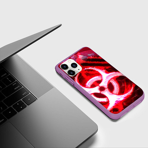 Чехол iPhone 11 Pro матовый Plague Inc LB Oko / 3D-Фиолетовый – фото 3