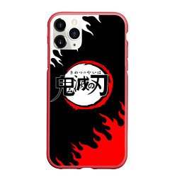 Чехол iPhone 11 Pro матовый KIMETSU NO YAIBA, цвет: 3D-красный