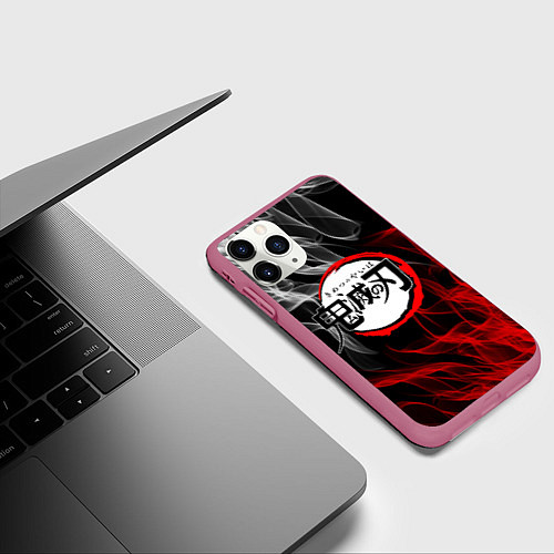 Чехол iPhone 11 Pro матовый KIMETSU NO YAIBA / 3D-Малиновый – фото 3