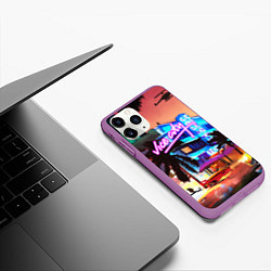 Чехол iPhone 11 Pro матовый GTA: VICE CITY, цвет: 3D-фиолетовый — фото 2