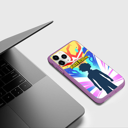 Чехол iPhone 11 Pro матовый Моя Геройская Академия / 3D-Фиолетовый – фото 3