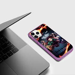 Чехол iPhone 11 Pro матовый KIMETSU NO YAIBA, цвет: 3D-фиолетовый — фото 2