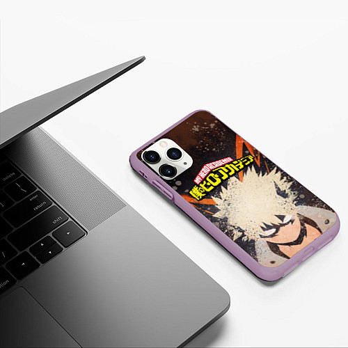 Чехол iPhone 11 Pro матовый MY HERO ACADEMIA / 3D-Сиреневый – фото 3