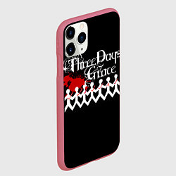 Чехол iPhone 11 Pro матовый Three days grace, цвет: 3D-малиновый — фото 2