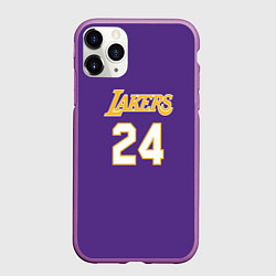 Чехол iPhone 11 Pro матовый Los Angeles Lakers Kobe Brya, цвет: 3D-фиолетовый